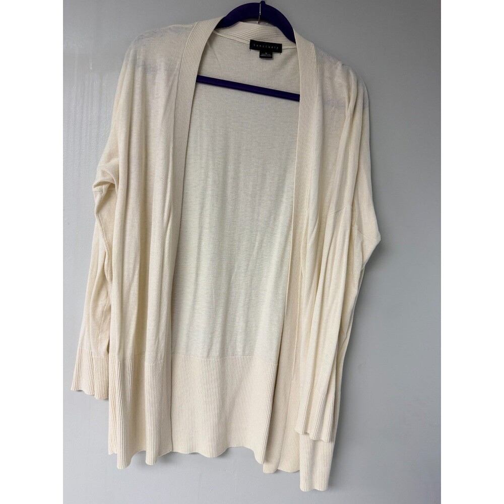 Sanctuary Womens Medium Ivory Cream Open Front Cardigan Cotton Nylon Blend